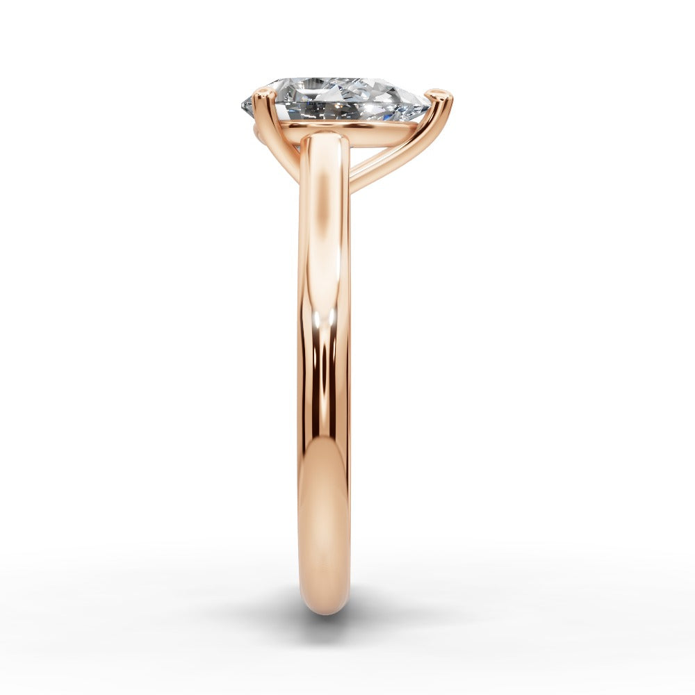 Saylor Pear Shape Classic Engagement Ring in 18K Rose Gold