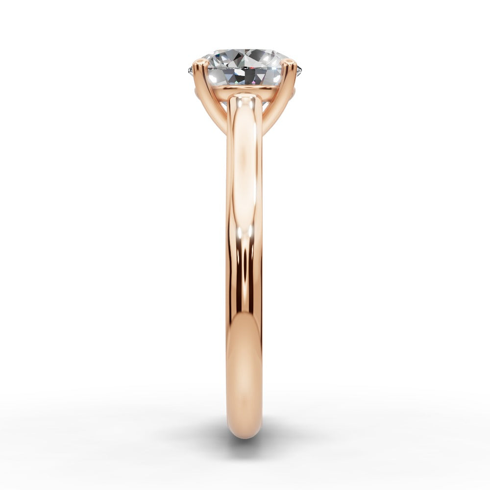 Saylor Round Shape Classic Engagement Ring in 18K Rose Gold