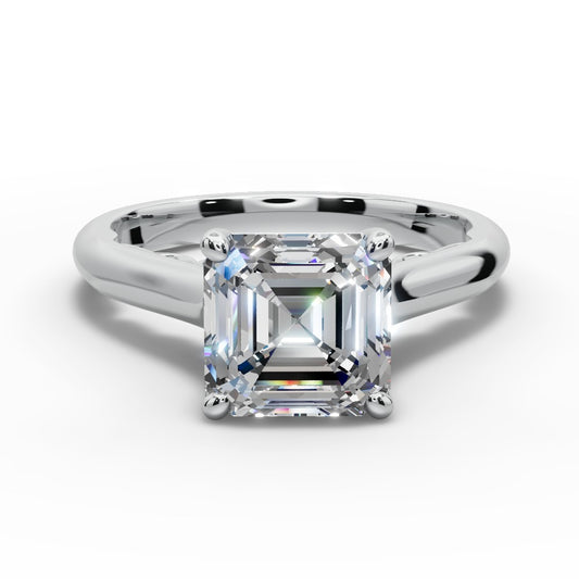 Saylor Square Emerald Shape Classic Engagement Ring in Platinum