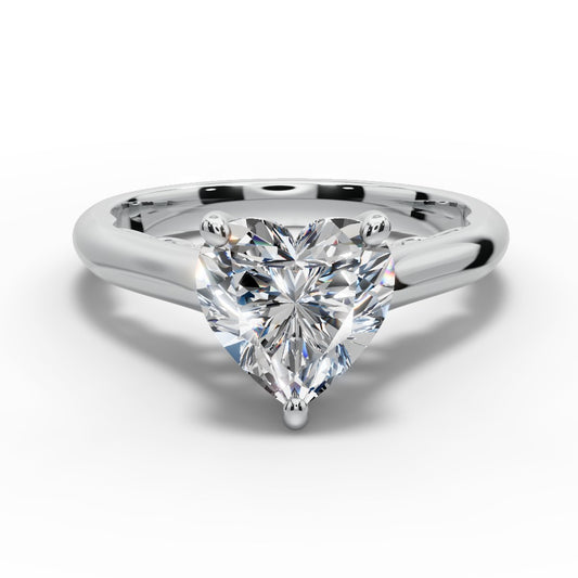 Saylor Heart Shape Classic Engagement Ring in 14K White Gold
