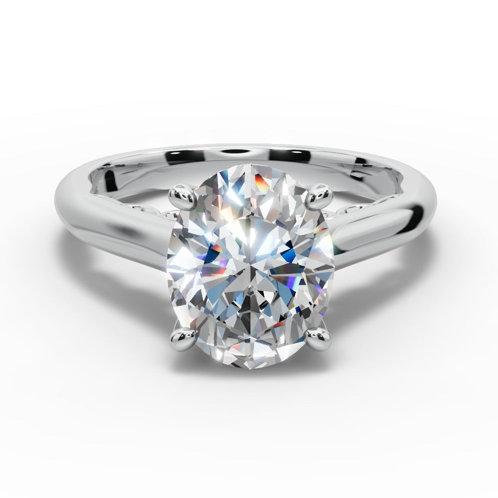 Saylor Oval Shape Classic Engagement Ring in Platinum