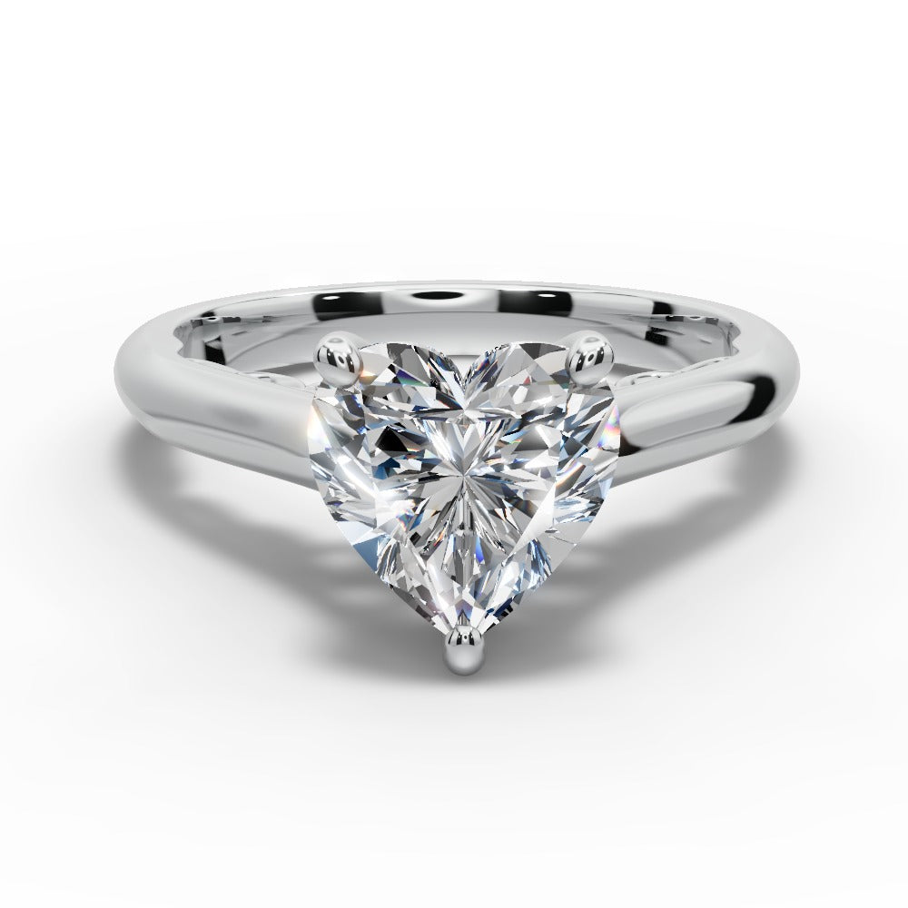 Saylor Heart Shape Classic Engagement Ring in Platinum