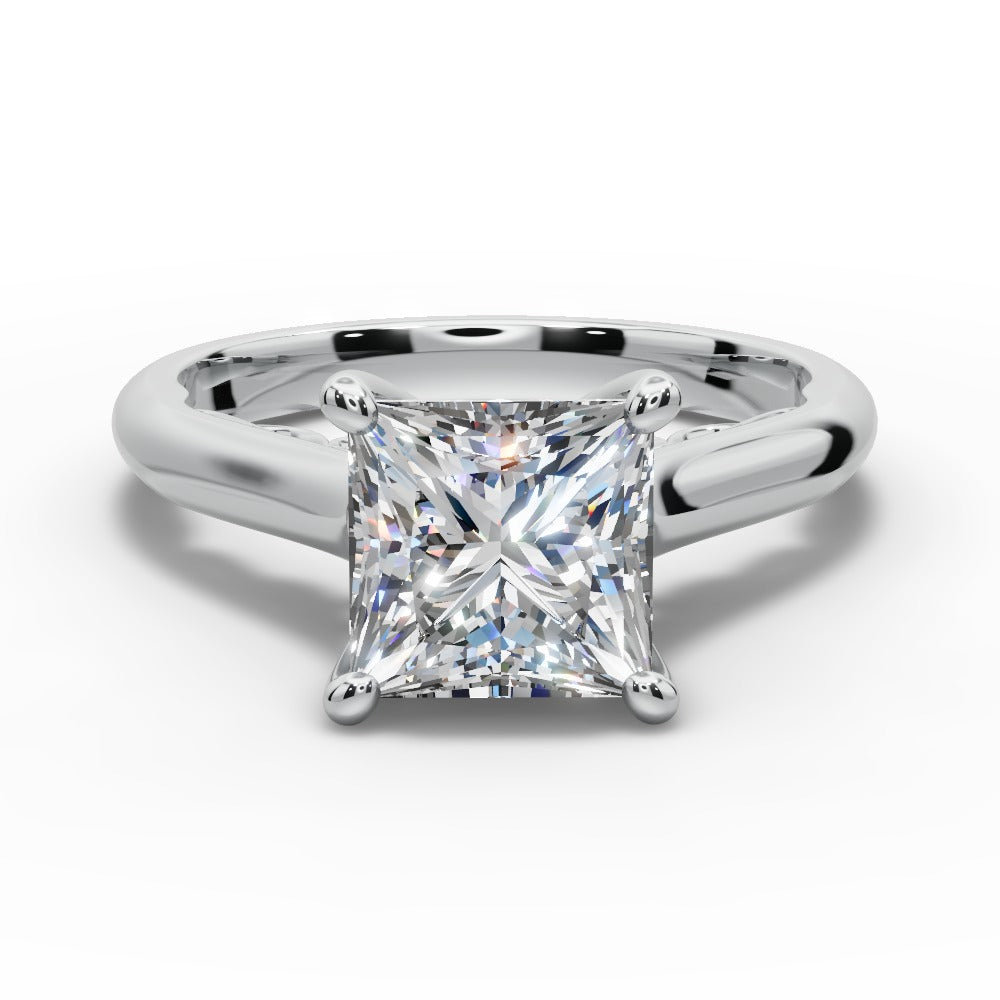 Saylor Princess Shape Classic Engagement Ring in Platinum