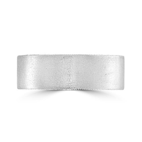 Platinum Hidden Engraved Art Deco Mat Brushed Wedding Band Platinum